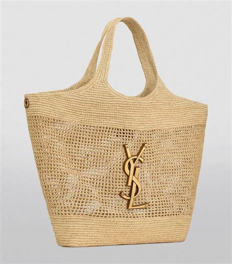 ysl raffia college bag|YSL raffia tote bag.